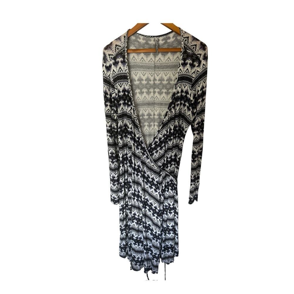 Rachel‎ pally Wrap Navy Print Dress 1x